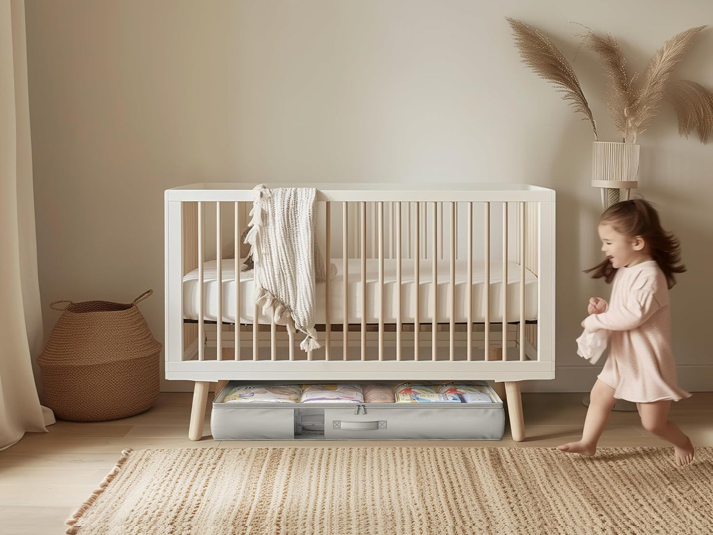 Under Bed Storage Containers with Window, Closet Organizers and Storage Bags, Foldable Underbed Storage Bags for Blankets, Clothing, Comforter, Linen Sheets, Wrapping Paper, 2 Pack, Grey