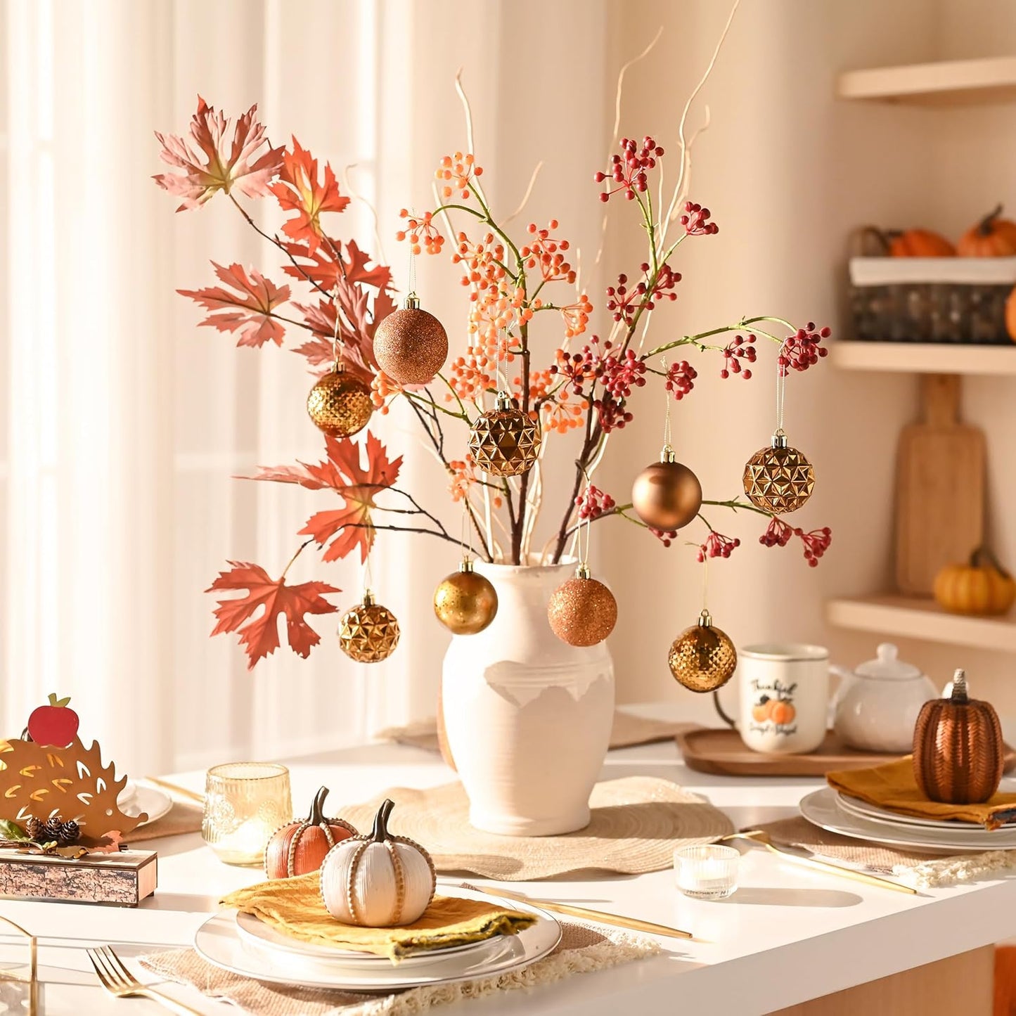 Valery Madelyn Christmas Tree Decorations Ornament Set for Fall Halloween, 50ct 2 Inches Bronze Copper Brown Shatterproof Christmas Ball Ornaments Hanging Xmas Holiday Party Decor