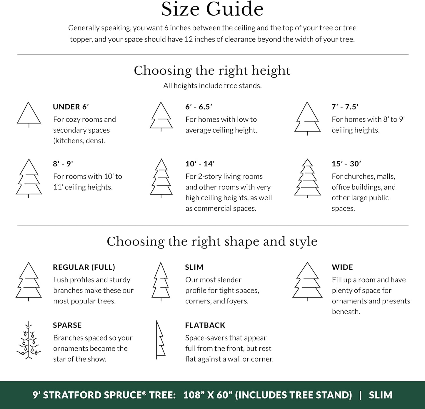 Balsam Hill 9ft Pre-Lit Stratford Spruce - Slim Artificial Christmas Tree with 1,000 Clear Incandescent Lights, True Needle Foliage, Easy Plug Technology & Premium Stand for Small Spaces