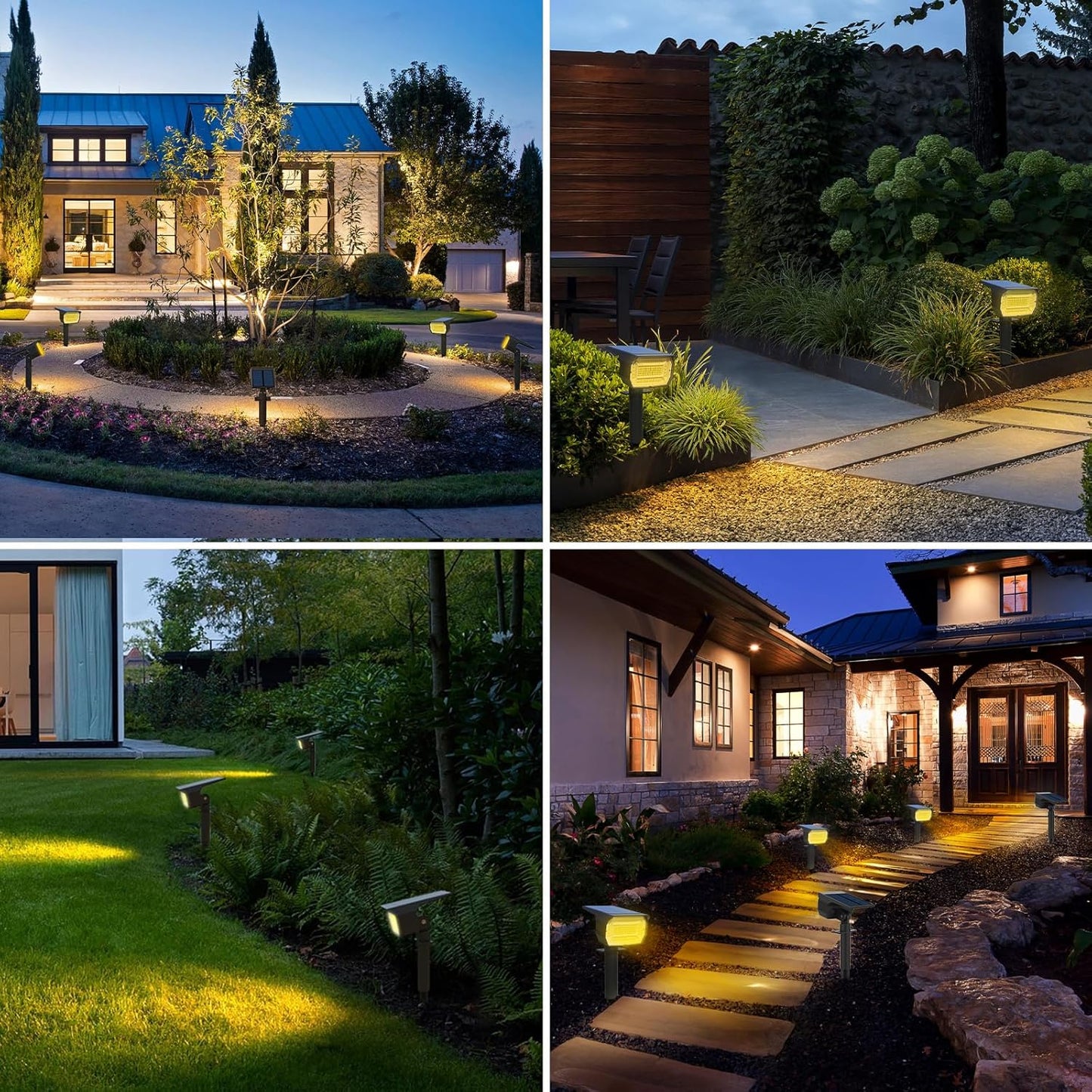 nipify Solar Spot Lights Outdoor Motion Sensor with 3 Modes,Solar Spotlights Outdoor Waterproof 2-in-1 Auto On/Off Landscape Lighting for Outside Yard Wall Garden Pathway, Warm White