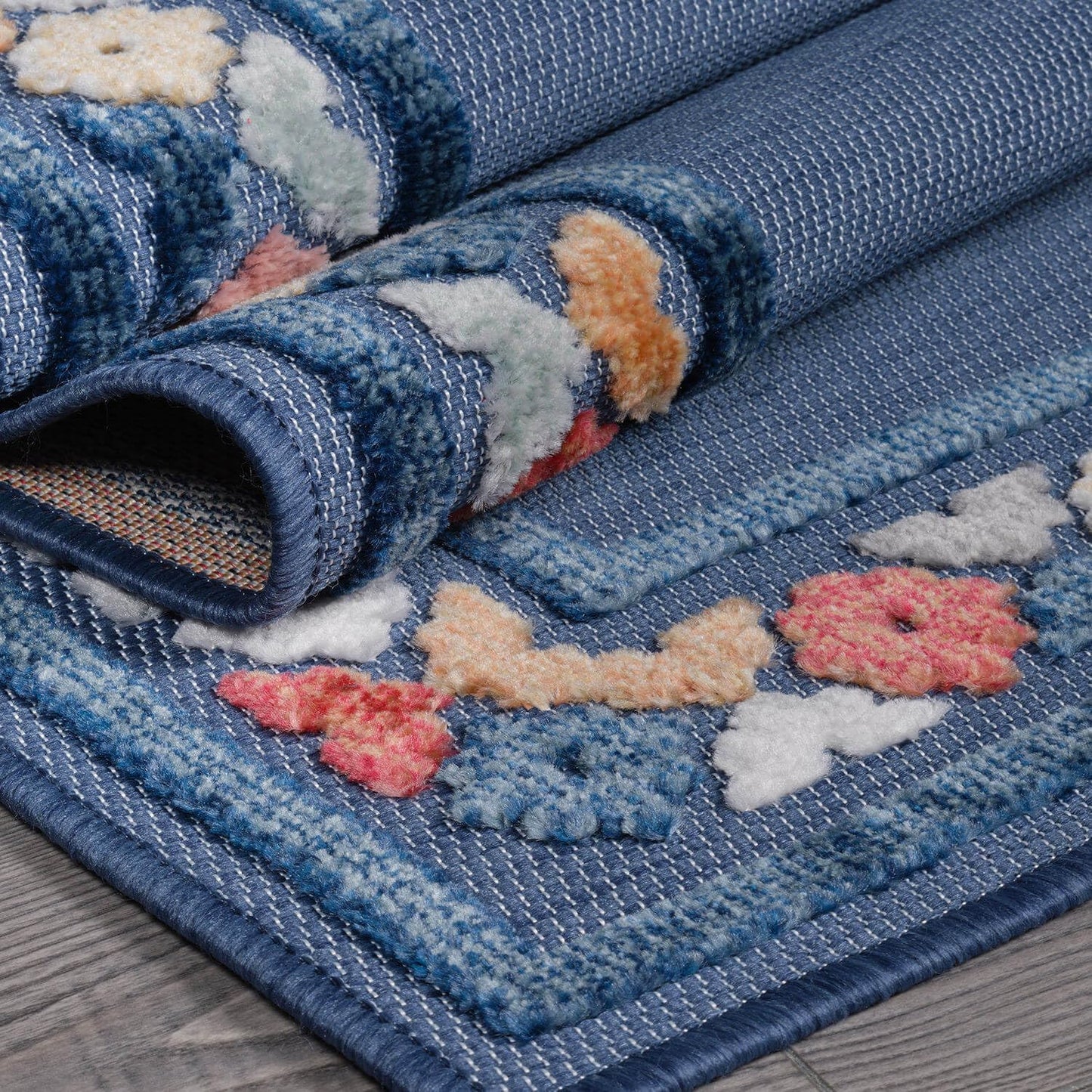 Beverly Rug Outdoor Rug 9x12 Modern Bordered Large Area Rugs for Indoor and Outdoor Patio Easy to Clean Non Shedding Living Room Porch Garden Washable Outside Carpet (9 x 12 Blue)