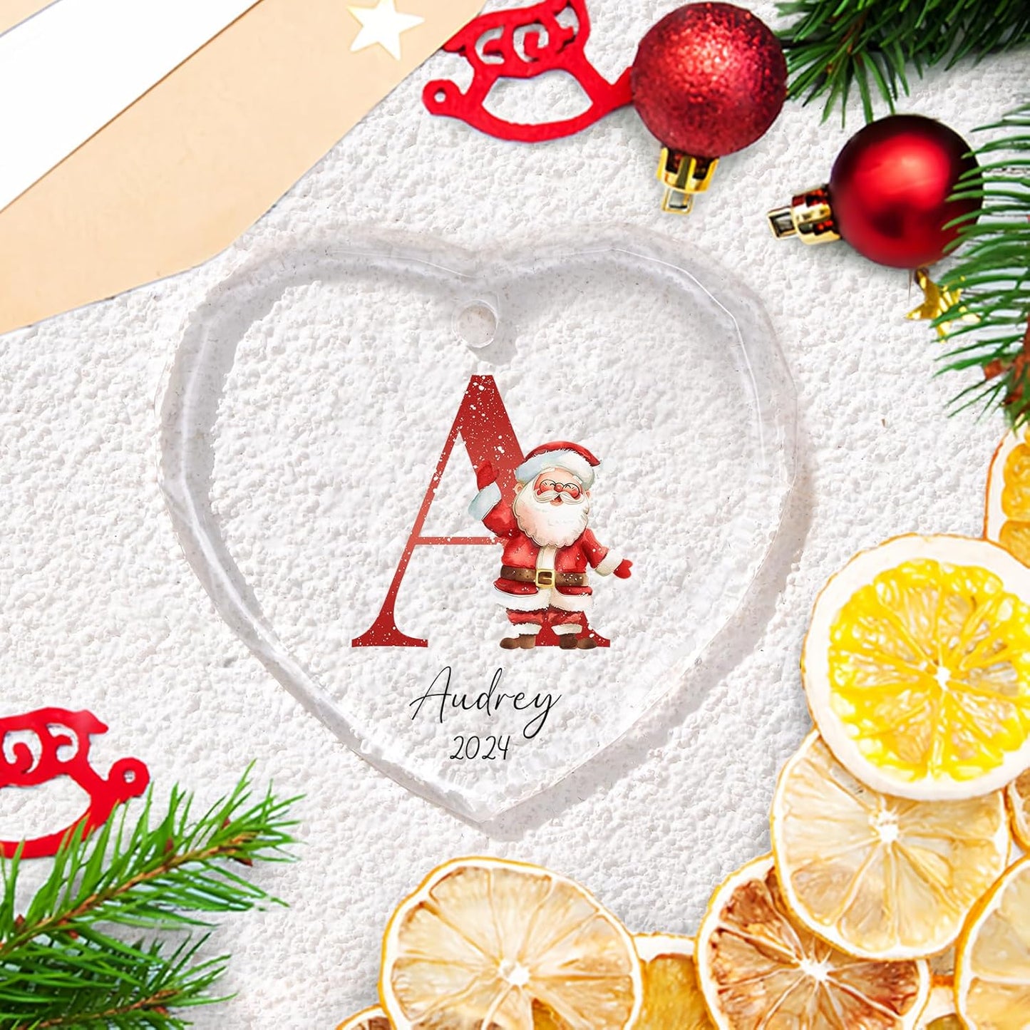 Personalized Christmas Ornaments with Initial Name, Acrylic Custom Monogram Initial A-Z Christmas Ornament 2025 for Kids Family Friends, Customized Letter Name Ornaments for Christmas Tree Decorations