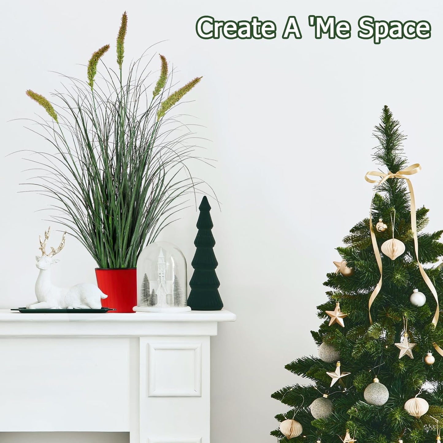 Green Onions Fake Plants,Artificial Plants Indoor, Fake Grass Decor Green Plant Fake Outdoor Flowers Fake Succulents,Artificial Tall Grass Plants with Pots House Decorative(36โ 1 Pack)