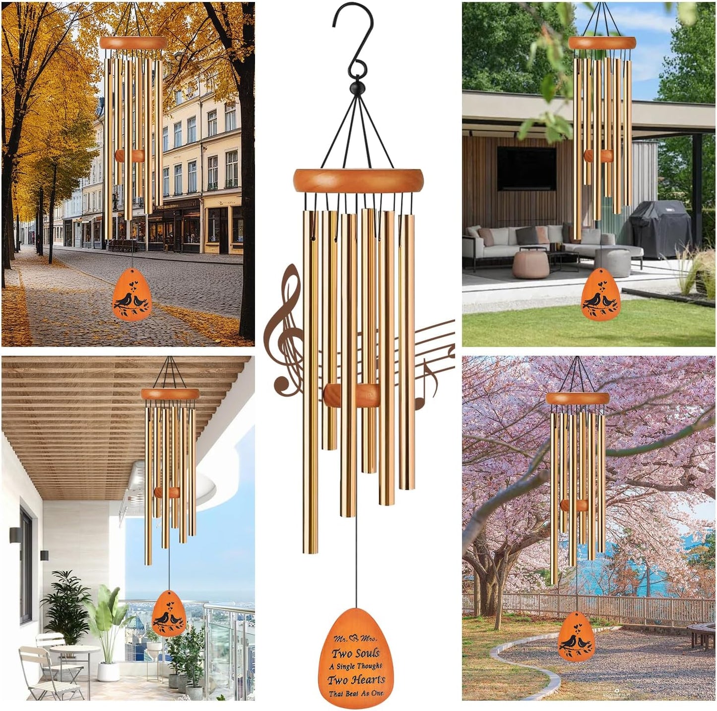 Wedding Gift for Couples,Mr and mrs Gift,Bride to be Gifts for Bridal Wedding Wind Chime for Outdoor, Garden Decoration,Bridal Shower Gifts