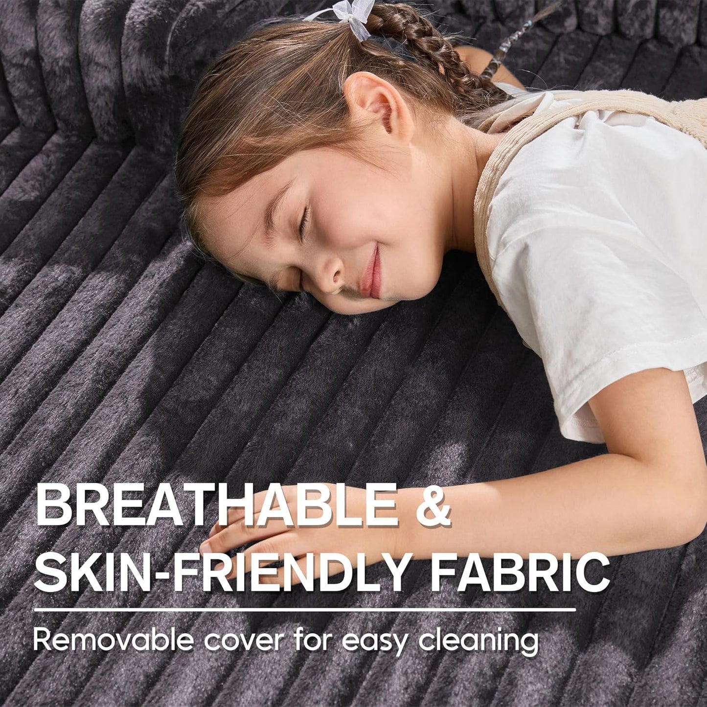 Hobestluk Modular Sectional Sofa Couches 108" L-Shape Couch 3 Seat Modular Sofa Memory Foam Sectional Couches for Living Room, Boneless Couch with Oversized Chaise (Grey, Right Facing)