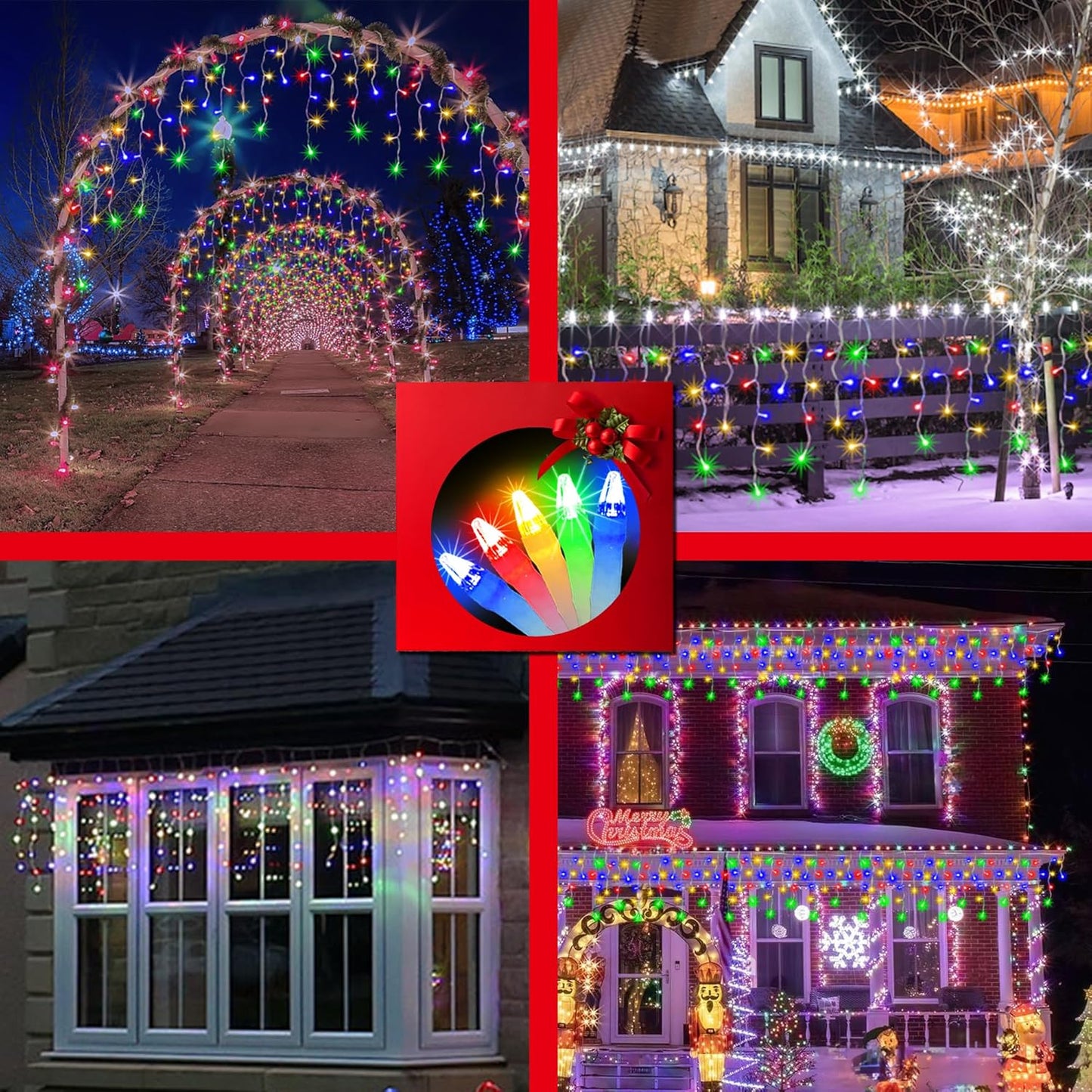 666 LED 66FT Christmas Lights with 148 Drops, 12 Modes Dimmable Multicolor Outdoor Hanging Lights with Timer Memory, Waterproof Curtain Lights for Home Bedroom Indoor Tree Window Roof Fence Wedding