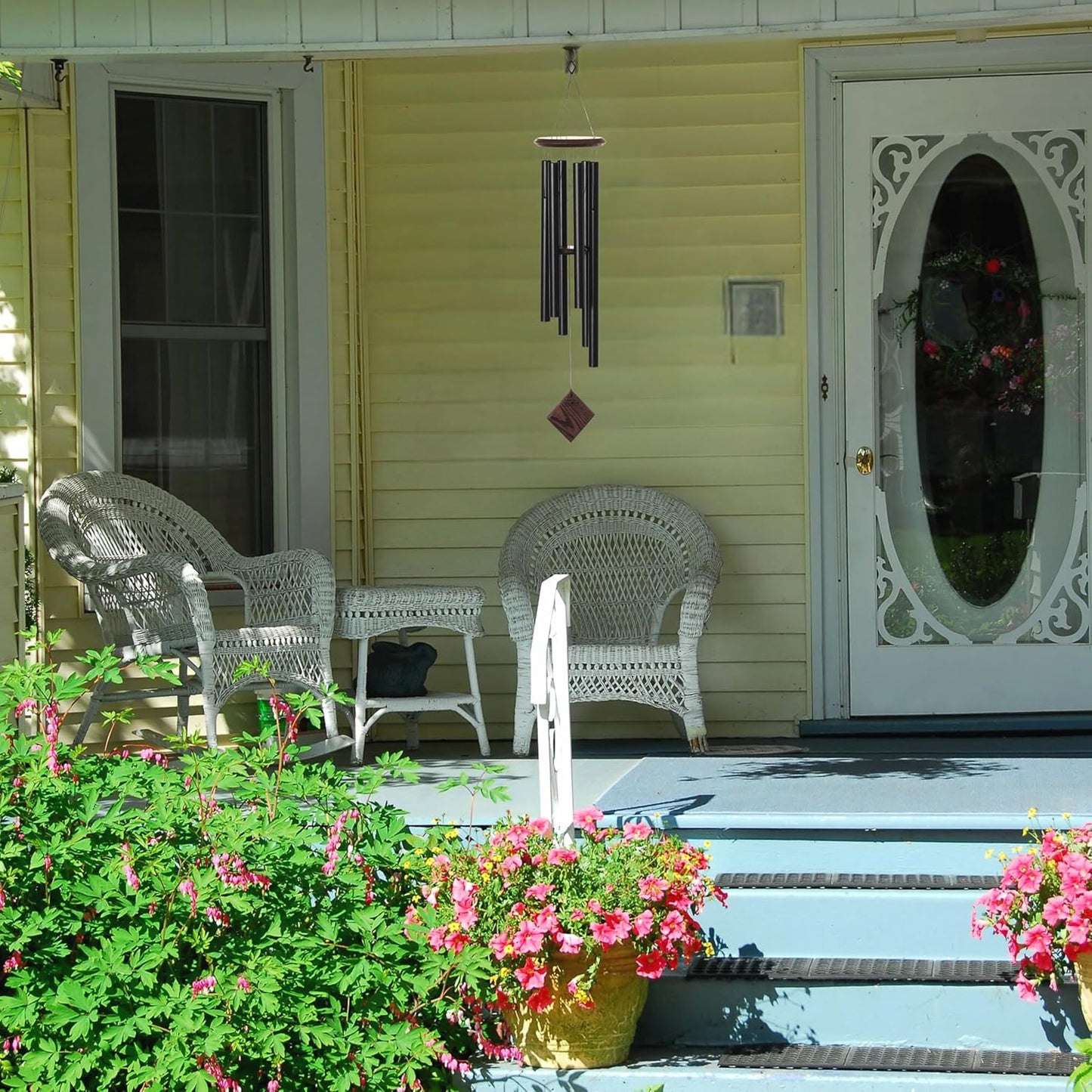 Woodstock Chimes Pluto Wind Chime for Outside 37" Black Teak Medium Tone Sound for Outdoor Garden, Patio, Porch Decor Gifts, Encore Collection, DCKT37