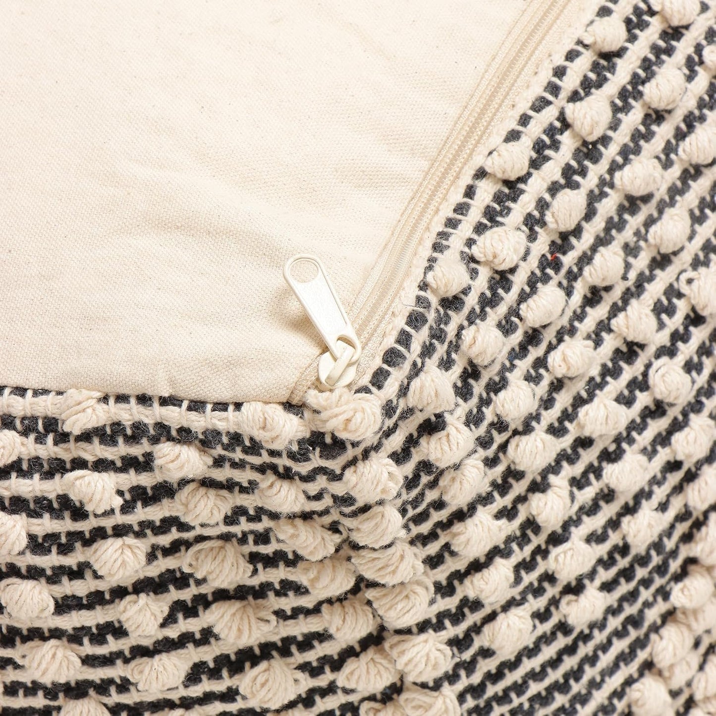 REDEARTH · Tufted Pouf Ottoman with Filler Textured Storage Cube Bean Bag Pouffe Footrest for Living Room, Bedroom, Nursery, Kidsroom; 100% Cotton (17.5"X17.5"X17.5", Cube Diamond Medley Gray)