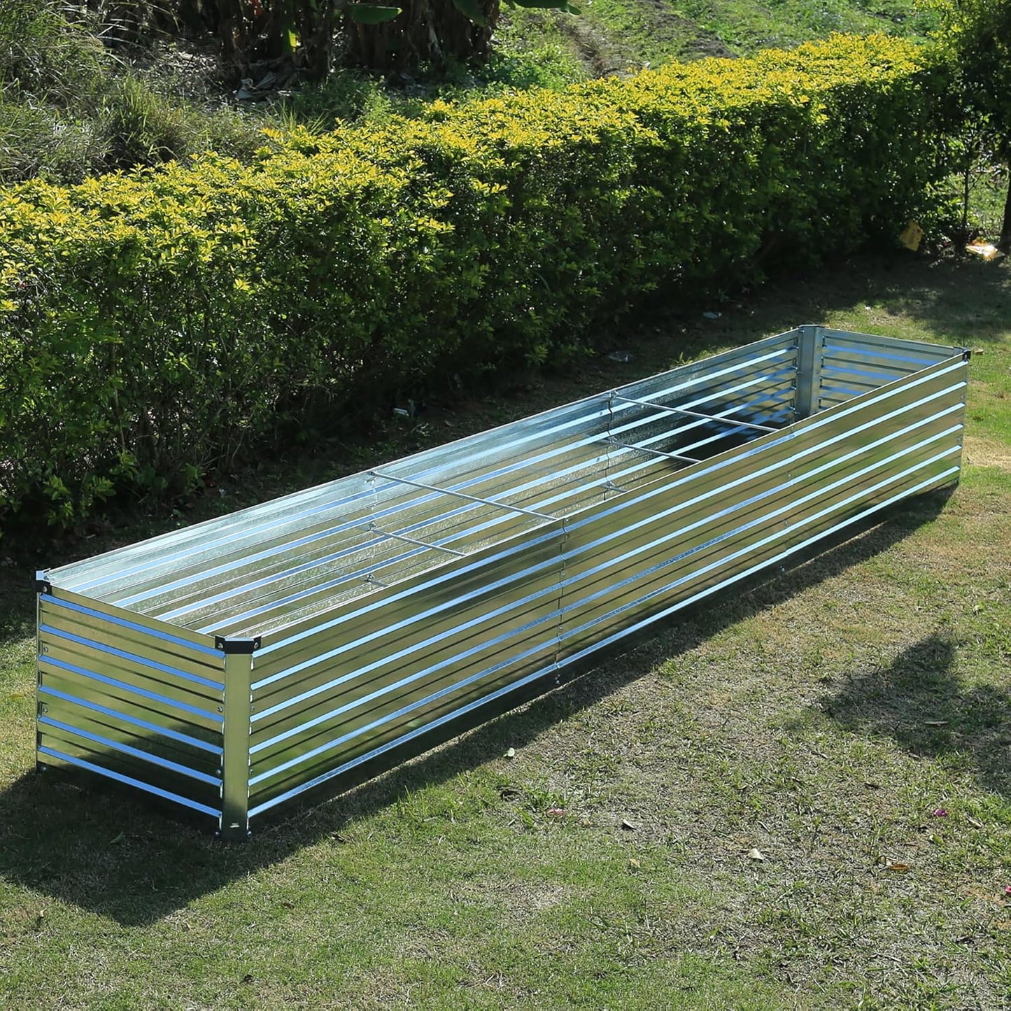 12x2x1.5ft Galvanized Raised Garden Bed,Outdoor Planter Box Metal Patio Kit Planting Bed for Vegetables Flowers Herb,Silver