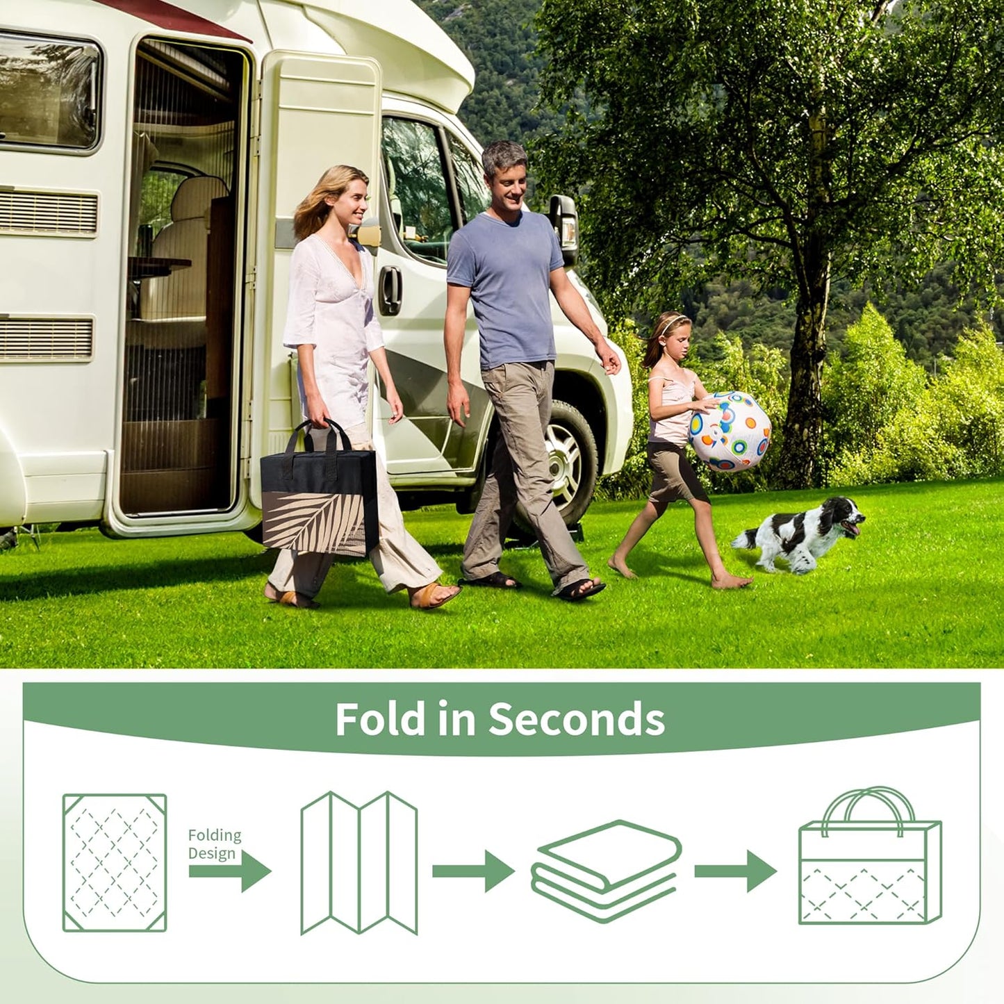 GENIMO Outdoor Rug 3' x 5' Waterproof for Patios Clearance, Reversible Outdoor Plastic Straw Camping Rug Carpet, Large Area Rugs Mats for RV, Camper, Deck, Balcony, Porch, Beach, Coffee&Beige