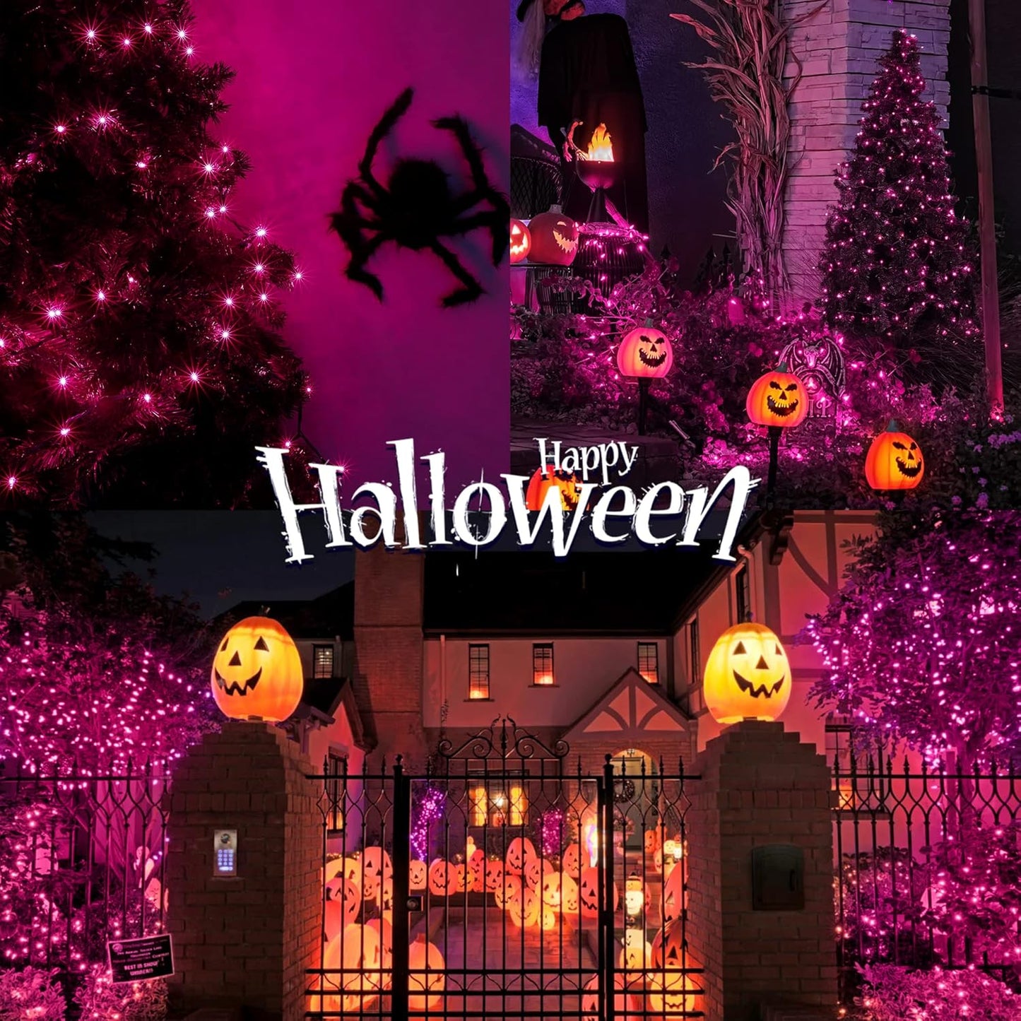 Hopolon Halloween Purple String Lights, 2PACK 50 Mini Fairy Lights Set, Green Wire 13Ft Traditional Halloween Holiday Dรฉcor for Home, Christmas Tree, Bedroom, Patio, Wedding (2pcs Purple)