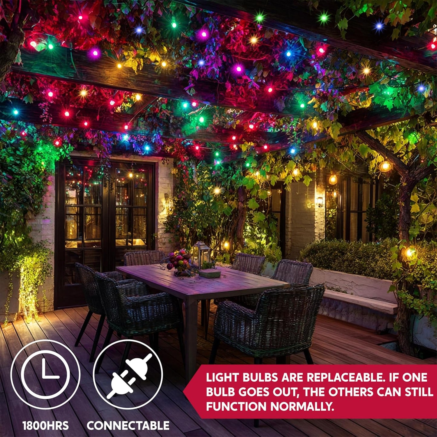 Joiedomi Multicolor Christmas String Lights,450(3x150) 93.6FT Christmas Fairy Tree Lights Plug in for Indoor Outdoor Xmas Decorations Patio Holiday Theme Party Yard House,Green Wire