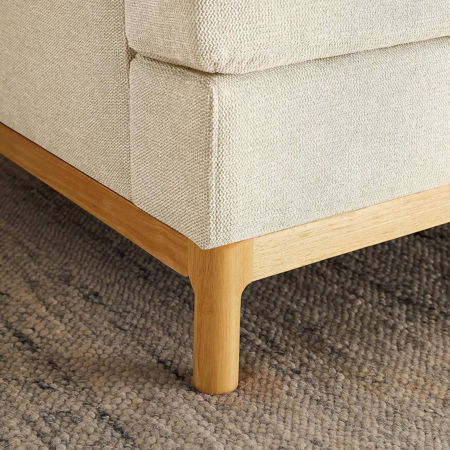 Oversized Accent Chair for Living Room, Modern Upholstered Reading Armchair for Bedroom, Comfy Chair for Apartment, Single Sofa for Small Space with Rubberwood Base