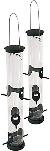 Set of 2 Aspects Large Quick-Clean Seed Tube Bird Feeders, Spruce Green 425-CP2