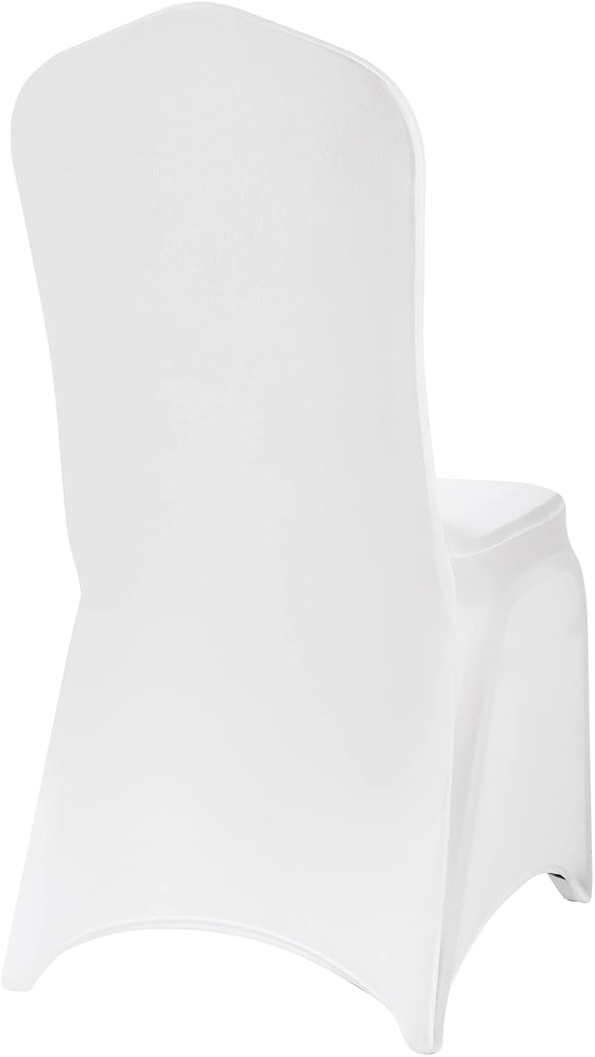 Spandex Chair Cover, 100PCS, Removable and Washable Protector for Living Room, Party, Banquet, Wedding Event, Hotel (White)