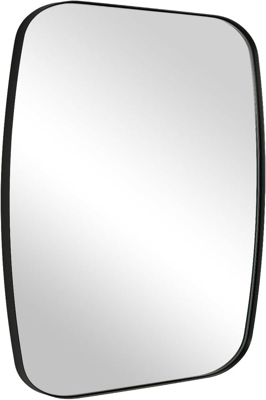 ANDY STAR Black Oblong Mirror, 36x40 Inch Black Oval Mirror for Bathroom with Stainless Steel Metal Frame, Wall Mouned for Bathroom, Living Room, Entryway