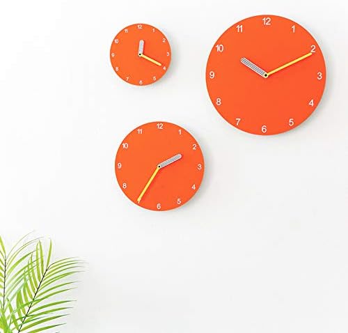 Stephanie Imports Modern Minimalist Orange & Yellow Wall Clock