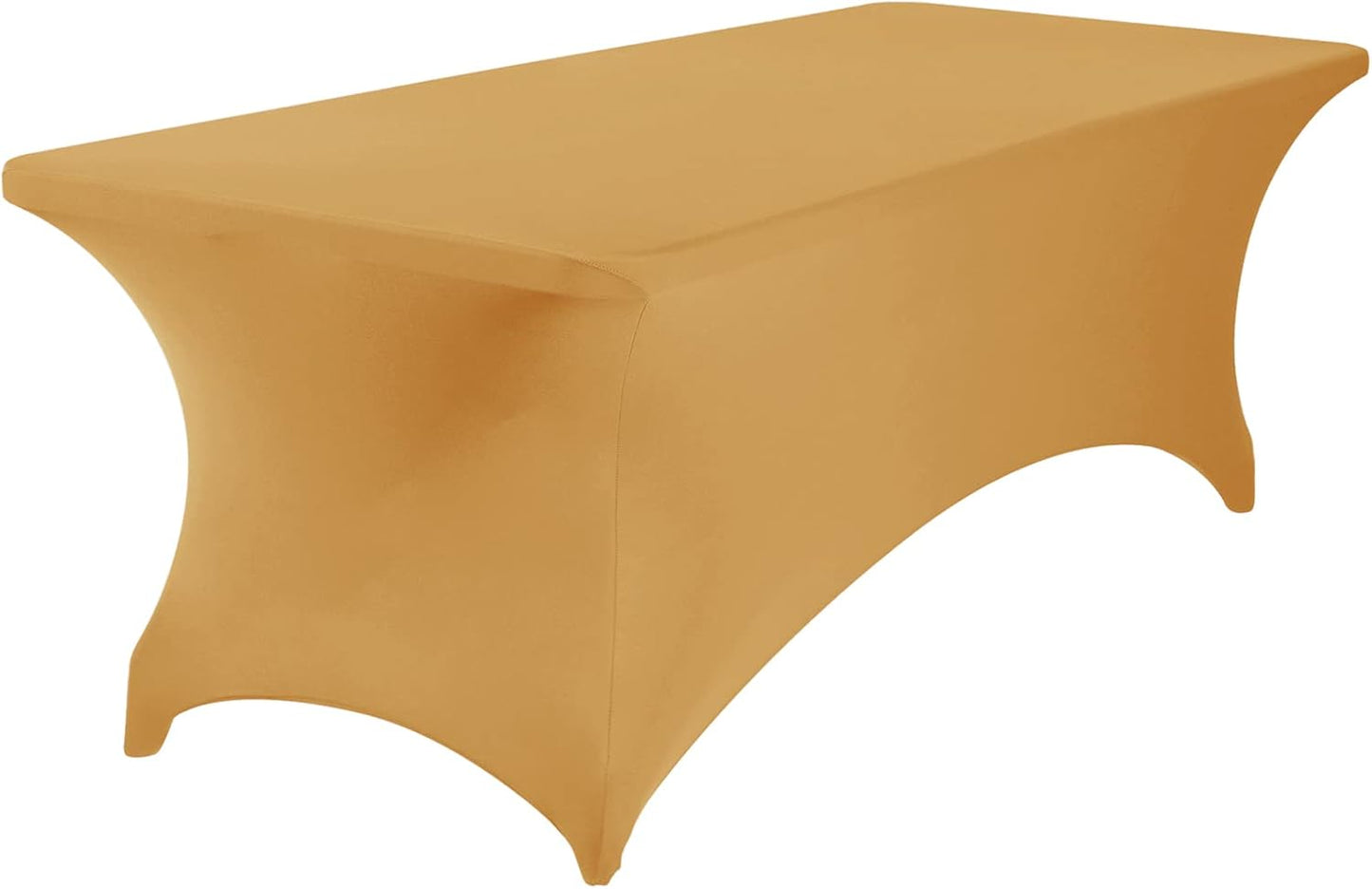 Spandex 8ft Waterproof Table Cover for Party,Wedding, Banquet, and Events(Gold)