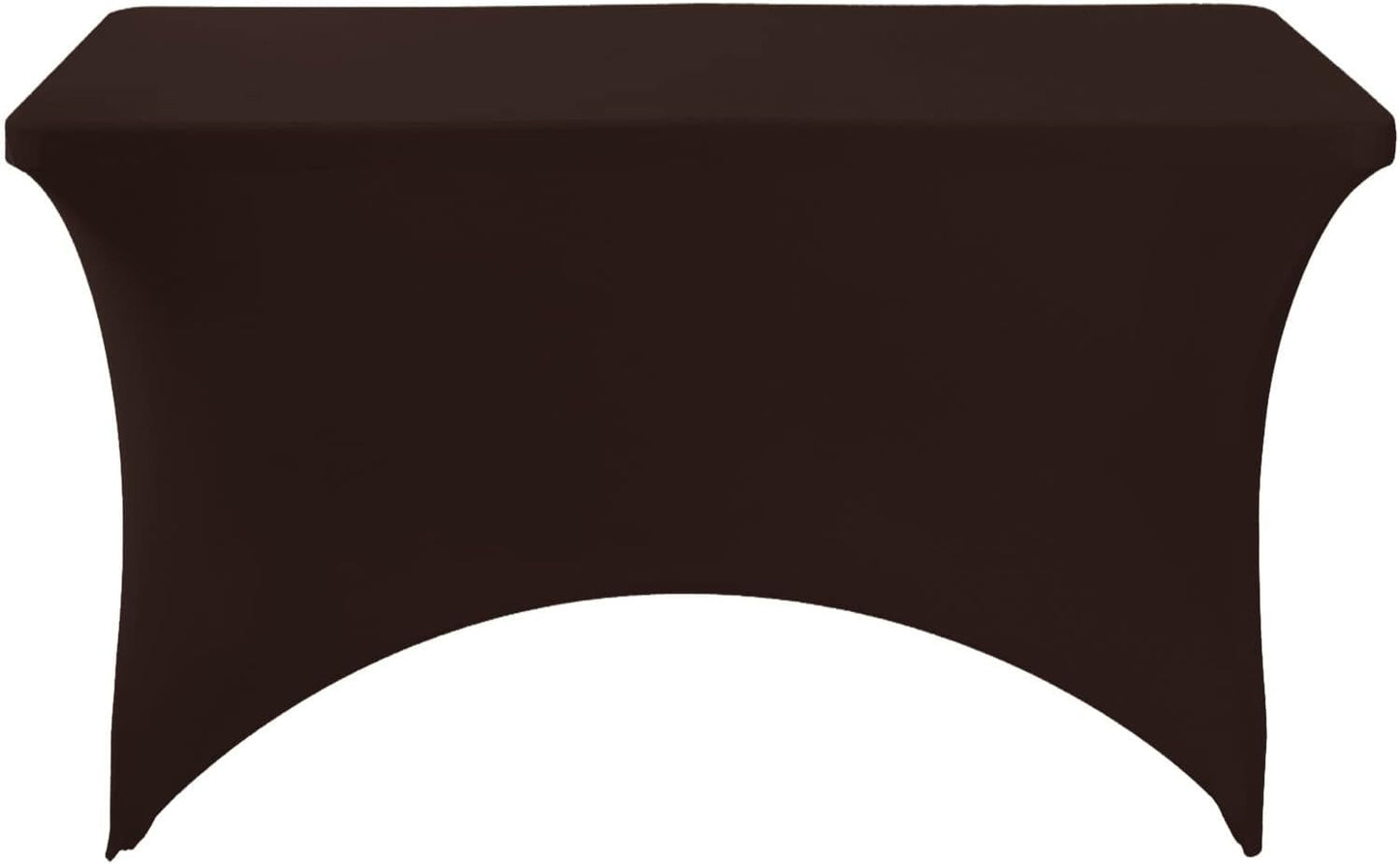 Spandex Table Cover for 4FT or 6ft or 8ft Table Universal Fitted Stretch Tablecloth for Party, Banquet, Wedding and Events-Chocolate