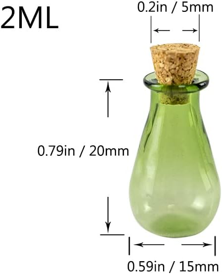 Mini Glass Color Bottles,Water Drop Vase-Small Jars Vials-Mini Cute Bottles With Cork Mix 7 Colors
