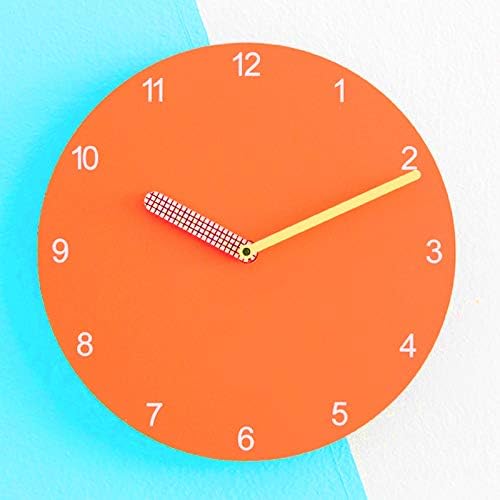 Stephanie Imports Modern Minimalist Orange & Yellow Wall Clock