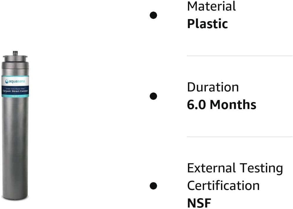 Aquasana Under Sink Water Filter Replacement - Claryum Direct Connect Under Counter Filtration System - AQ-MF-1-R