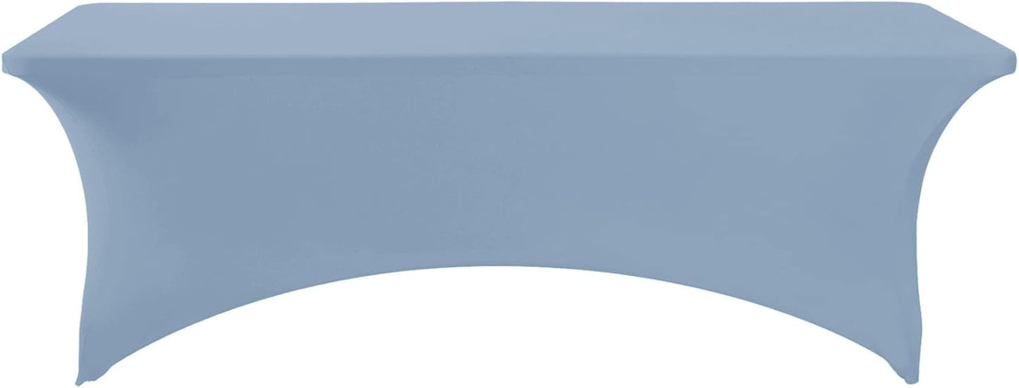 Spandex Table Cover for 8FT or 4ft or 6ft Table Universal Fitted Stretch Tablecloth for Party, Banquet, Wedding and Events-Dusty Blue