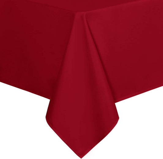 sancua Rectangle Tablecloth - 54 x 120 Inch - Water Resistant Spill Proof Washable Polyester Table Cloth, Decorative Fabric Table Cover for Dining Tables, Buffet Parties, Christmas Red