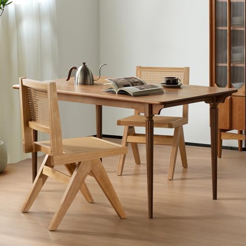 Rattan Dining Room Chairs Set of 2, Mid-Century Modern Kitchen Chairs for Dining