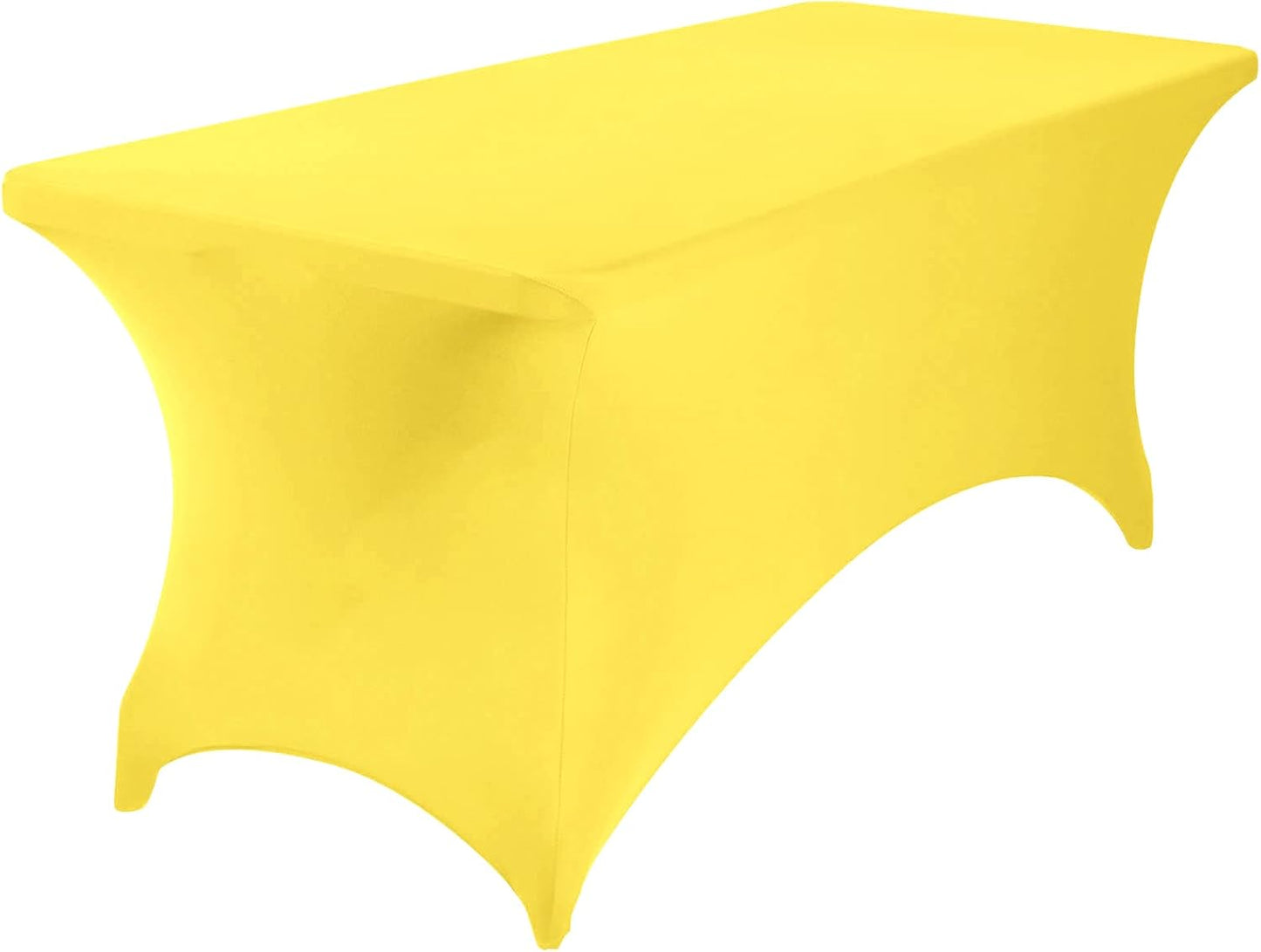 Spandex 6ft Waterproof Table Cover for Party,Wedding, Banquet, and Events(Yellow)