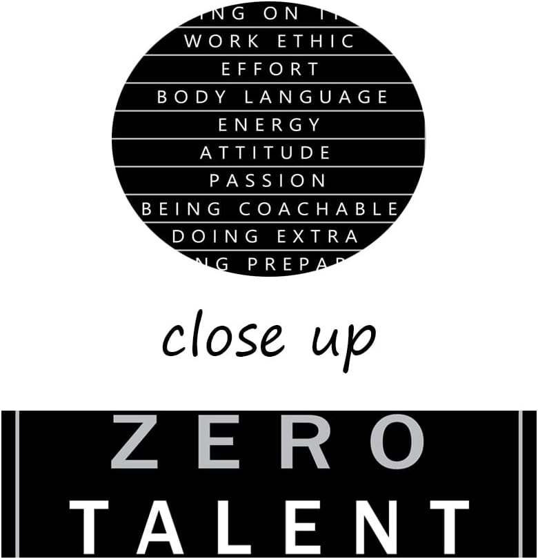 Inspirational Positive Quotes Ten Things That Require Zero Talent Motivational Office Wall Decor Poster Print Artwork Paintings for Bedroom Home Living Room Decor Framed Ready to Hang[12" W X 18" H]
