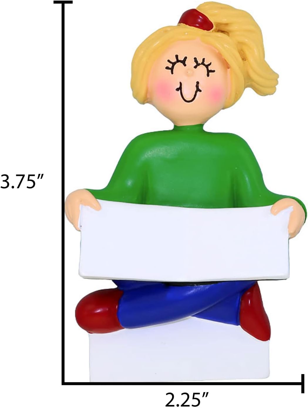 Personalized Child Christmas Tree Ornament - Toddler Pajamas Sleep Time Story Book Reader PJs Lover Kid - Free Customization