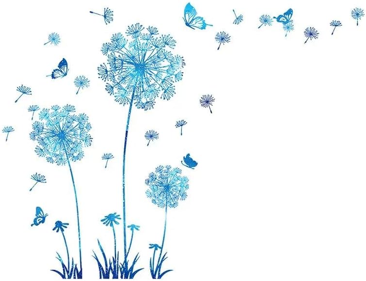 Hello Spring Summer Window Cling Sticker Flowers, and Butterfly Window Stickers, Spring and Summer Decor, Home, Shop, and Party Window Glass Display Stickers (Blue)