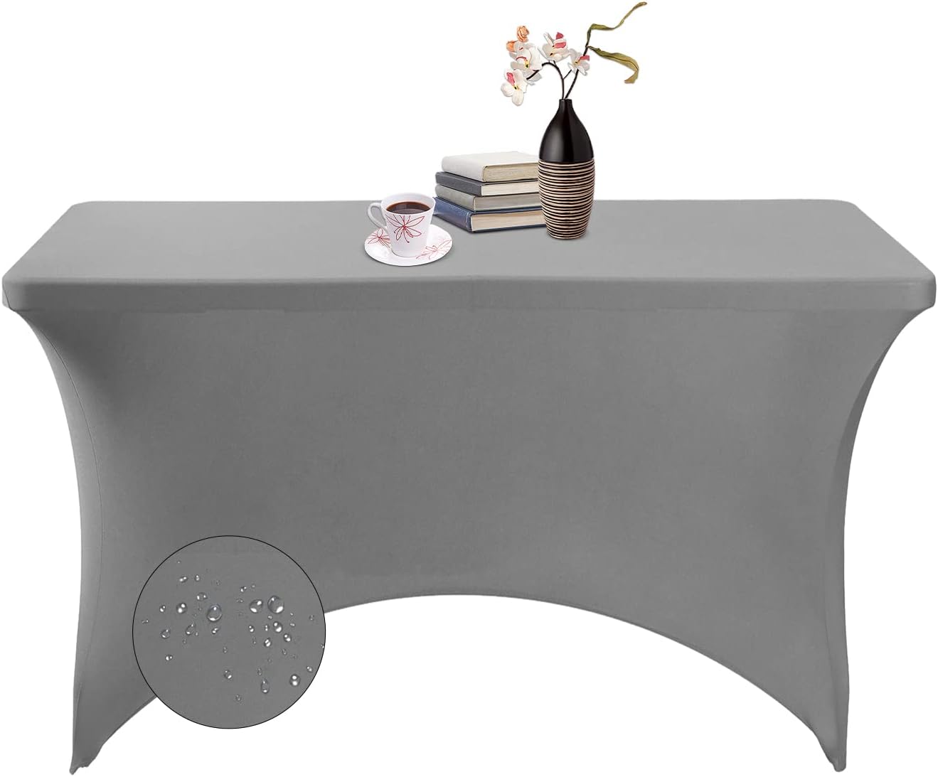 Spandex 4ft Waterproof Table Cover for Party,Wedding, Banquet, and Events(Gary)