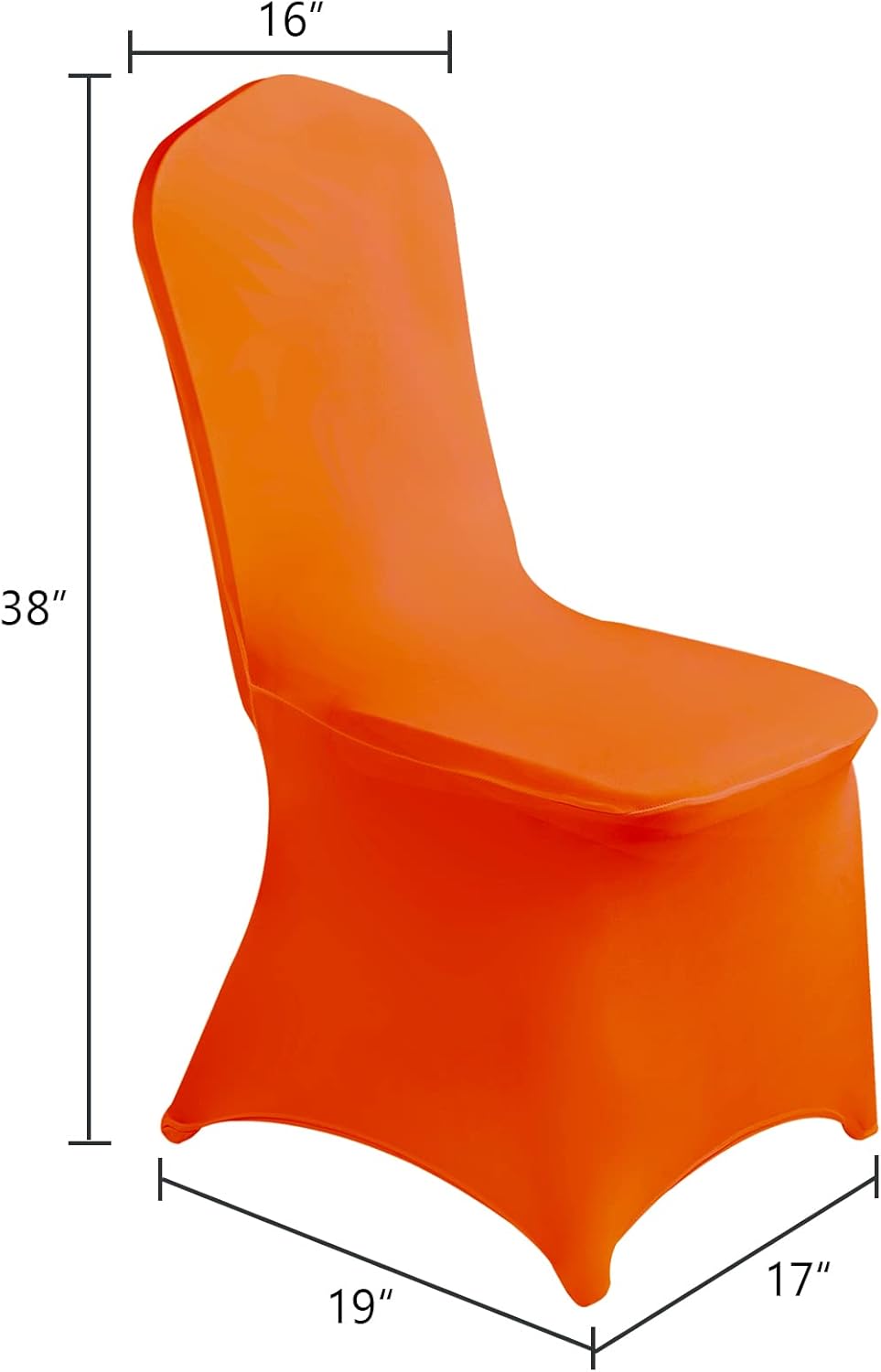 SUPERO Orange Chair Cover, 12PCS Stretch Spandex Waterproof Protector, Universal Furniture Cover for Dining, Party, Wedding Event, Hotel, Outdoor