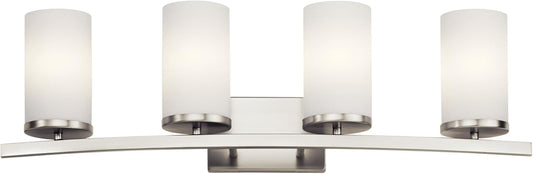 KICHLER Crosby 31" 4 Light Vanity Light Satin Etched Cased Opal Brushed Nickel