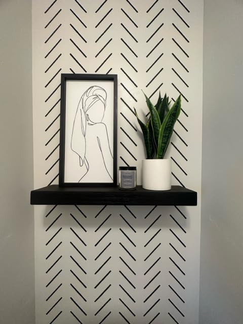 Joel's Antiques 18 Inch Wooden Floating Shelves for Wall - 18x8x2 in - Made of Natural Wood - Short Heavy Duty Rustic Wall Shelves for Bedroom - Perfect for Living Room, Kitchen - Black