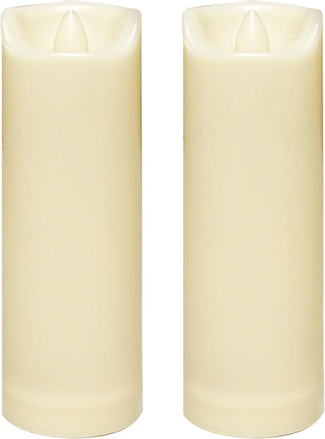 CANDLE CHOICE Waterproof Outdoor Battery Operated Flameless Candles with Auto Timer Flickering Plastic Resin Electric LED Slim Pillar Lights for Lantern Patio Garden Wedding Decorations 2”x6” 2 Pack