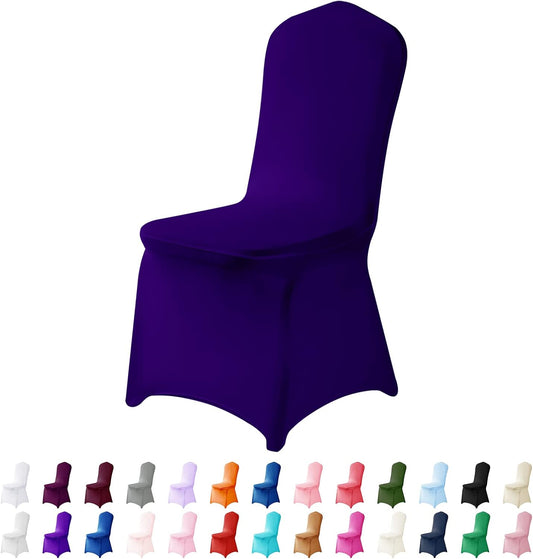 Spandex Chair Covers, 25PCS, Removable Washable Protector Stretch Covers for Living Room, Party, Banquet, Wedding Event, Hotel (Purple)