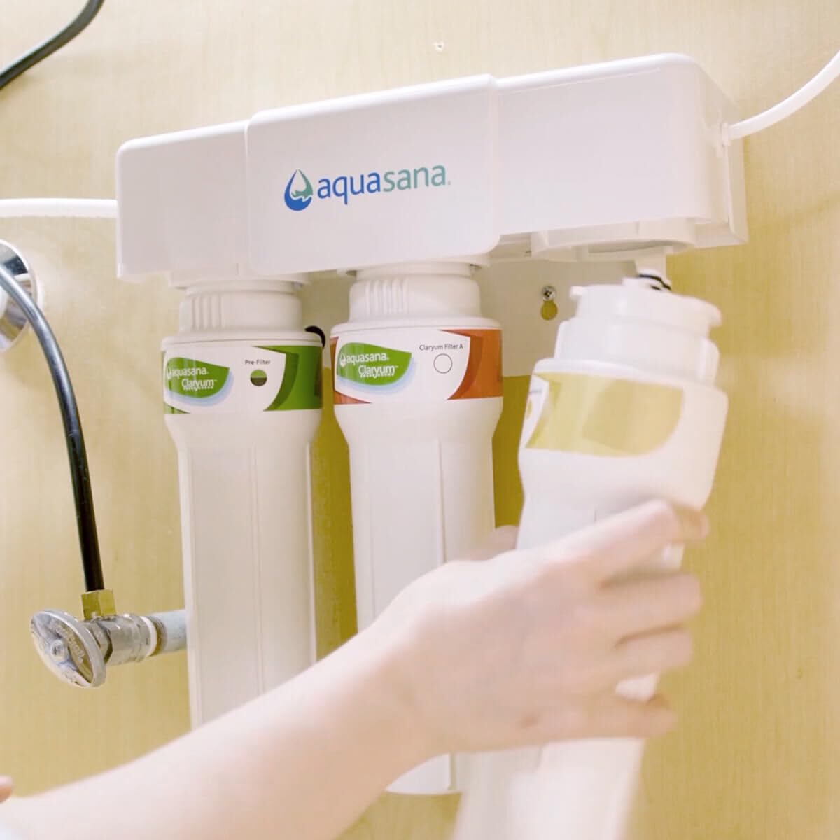 Aquasana Replacement Filter Cartridges for 3-Stage Max Flow Claryum Under Sink Water Filtration System - Filters 99% Of Chlorine - 3 Count - AQ-5300+R