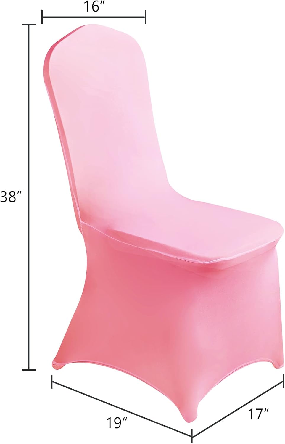 SUPERO Waterproof Spandex Chair Cover 12PCS, Stretch Dining Chair Covers, Polyester Outdoor Chair Covers, Protector Stretch Chair Cover for Party Universal, Banquet, Wedding Event, Hotel(Pink)
