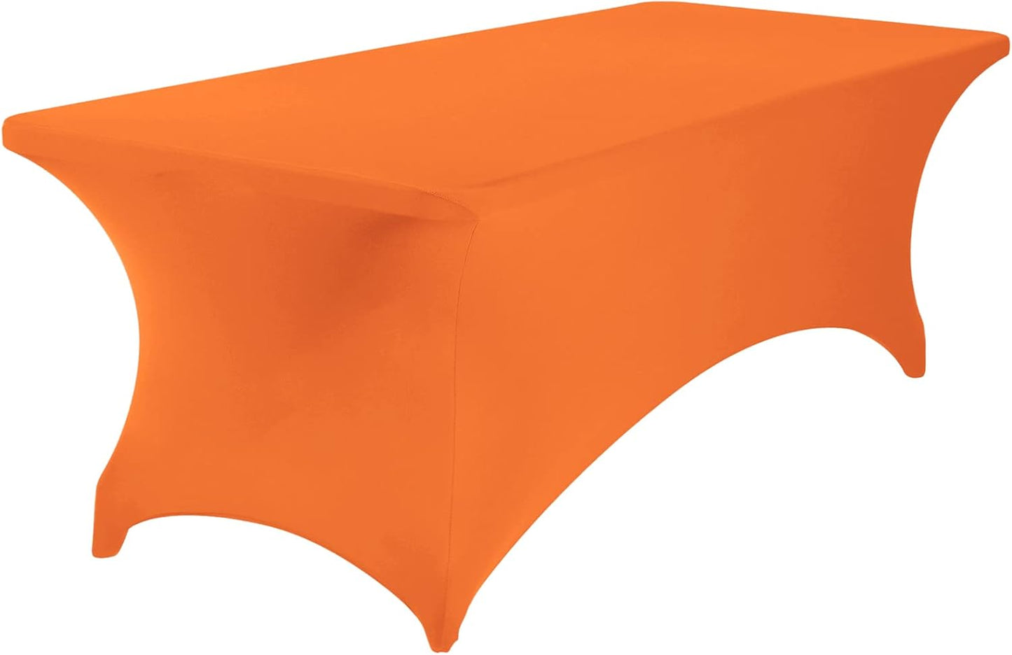 2Pack Spandex Waterproof Table Covers 8ft，Spandex 8ft Waterproof Table Cover for Party,Wedding, Banquet, and Events(Orange)