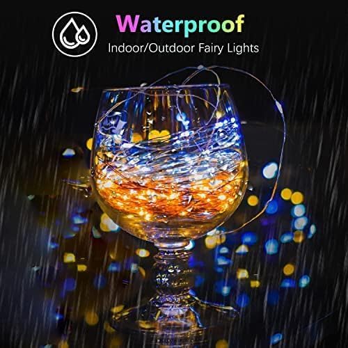 2 Pack 100LED Battery Operated Fairy Lights with Remote, 8 Modes LED String Lights with Timer, Dimmable, Memory Function, Waterproof Twinkle Lights for Outdoor Indoor Christmas Decor(Multicolor)