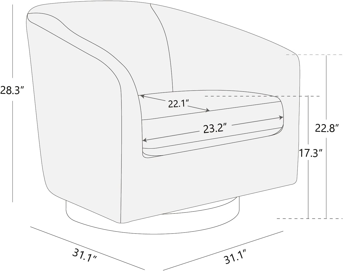 CHITA Swivel Accent Chair, FSC Certified Upholstered Fabric Barrel Chair for Living Room Set of 2, Fully Assembled, Ivory