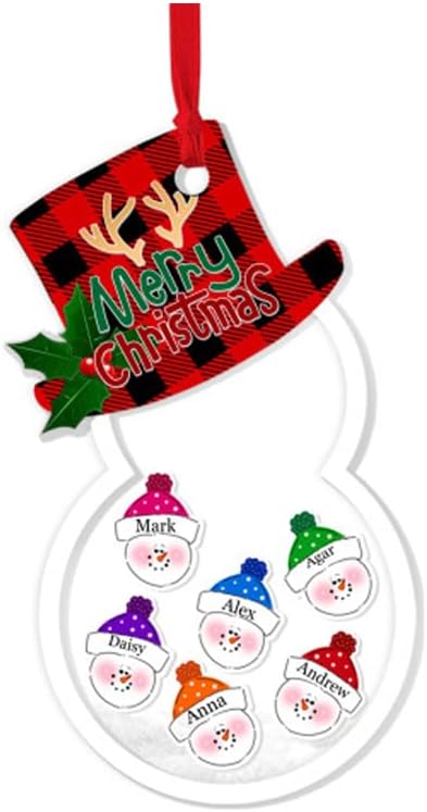 Personalized Christmas Ornaments - Custom Picture & Text Ornaments for Christmas 2024, Baby's 1st Christmas Ornament with Picture for Xmas Tree Custom Gifts for Family, Mom, Dad, Friend (Snowman)