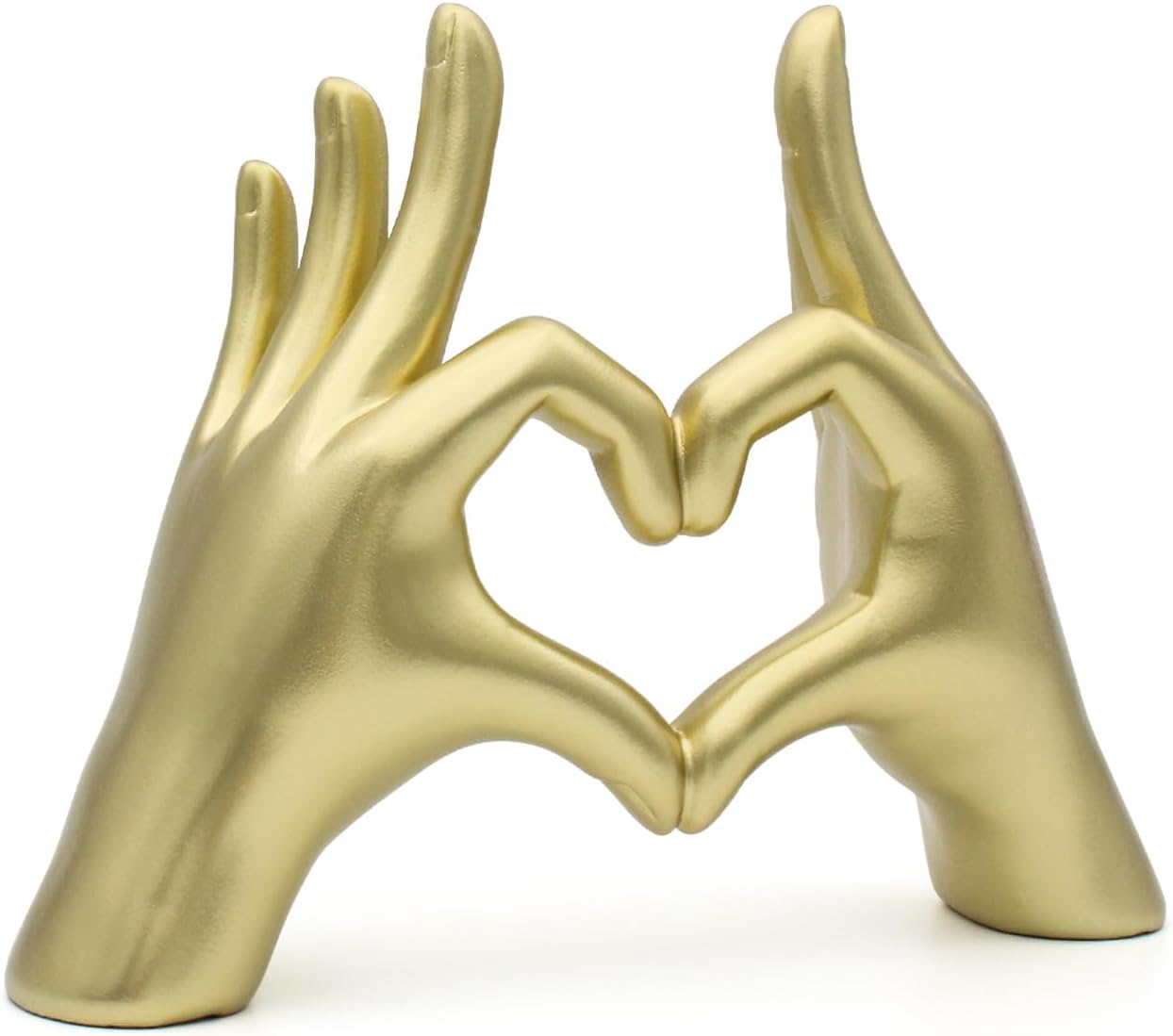 Accessoryway Gold Heart Hands Decor Sculpture,Small Love Heart Gesture Decorative Sign Sculpture for Wedding Dresser Shelves Desktop Knick Knacks Home Decor & Ring-Holder Display Stand