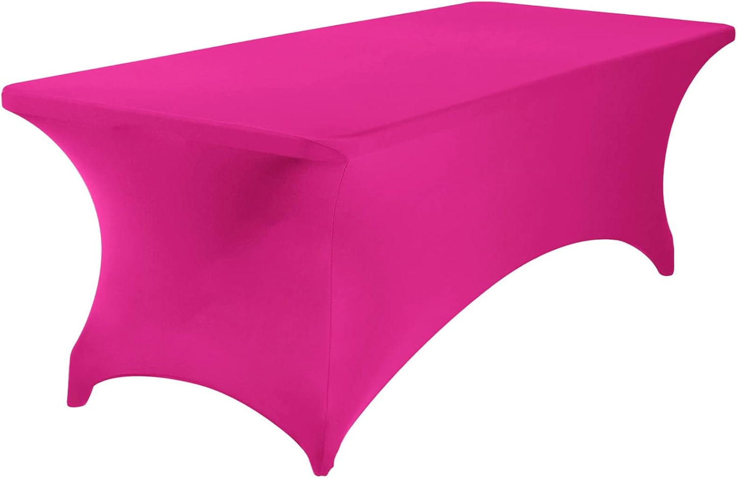2Pack Spandex Waterproof Table Covers 8ft，Spandex 8ft Waterproof Table Cover for Party,Wedding, Banquet, and Events(Fuchsia)
