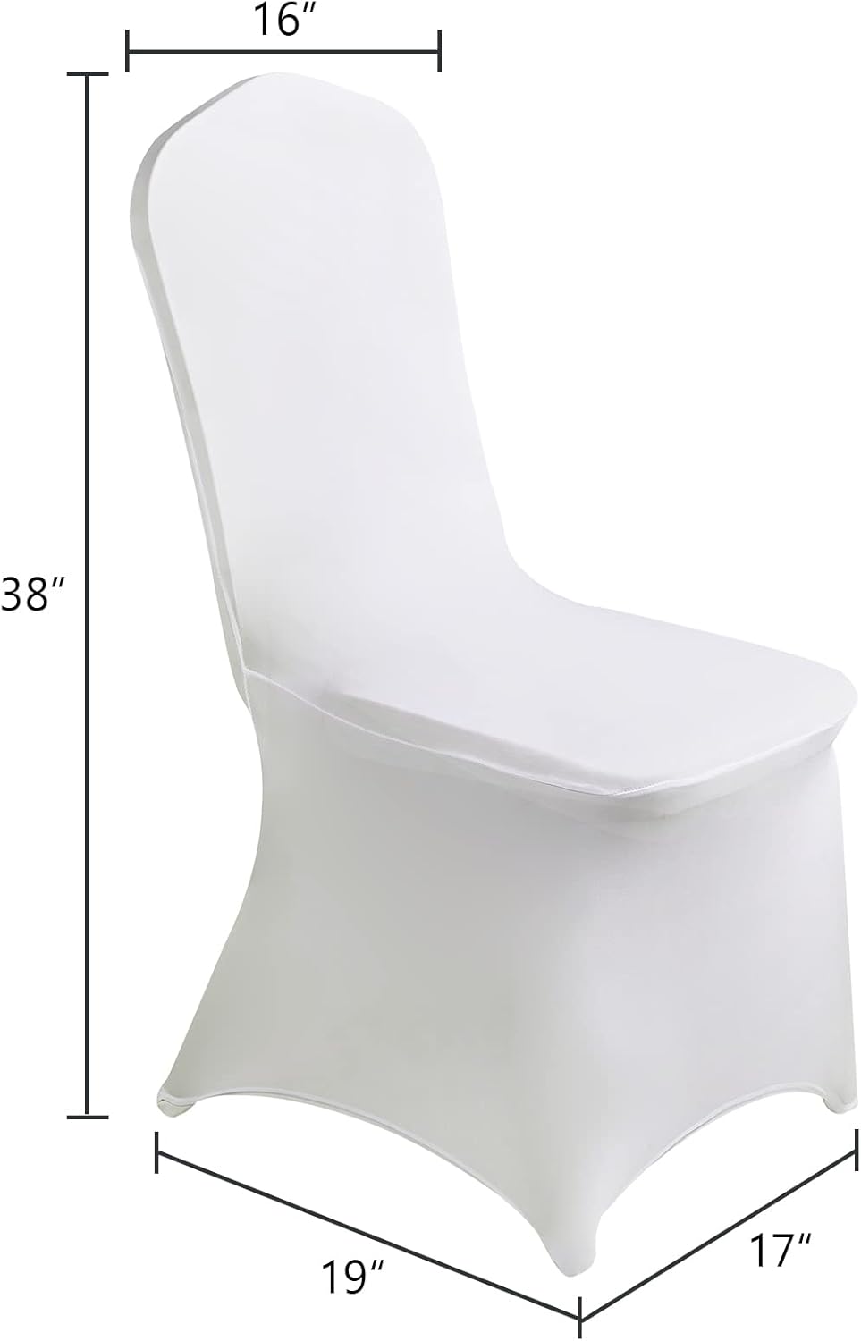 SUPERO Waterproof Spandex Chair Cover 50PCS, Stretch Dining Chair Covers, Polyester Outdoor Chair Covers, Protector Stretch Chair Cover for Party Universal, Banquet, Wedding Event, Hotel(White)