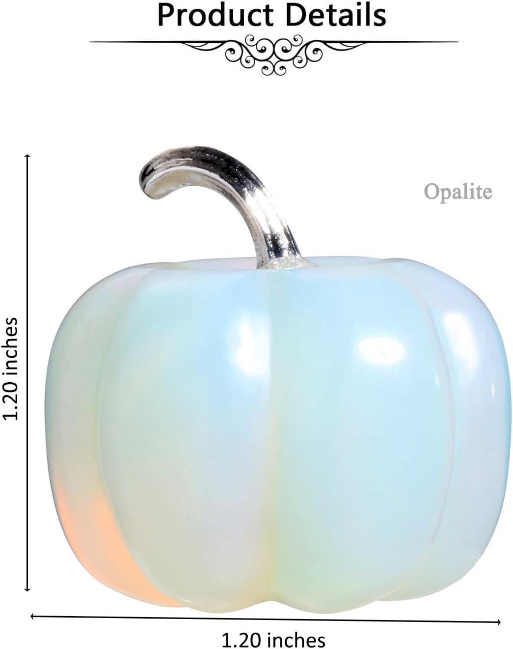 Jovivi Opalite Crystal Pumpkin Figurine, 1.2" Mini Carved Gemstone Pumpkin Statue Decor Healing Stones Decorative Ornaments for Fall Harvest Thanksgiving Halloween Decorations Home Decor