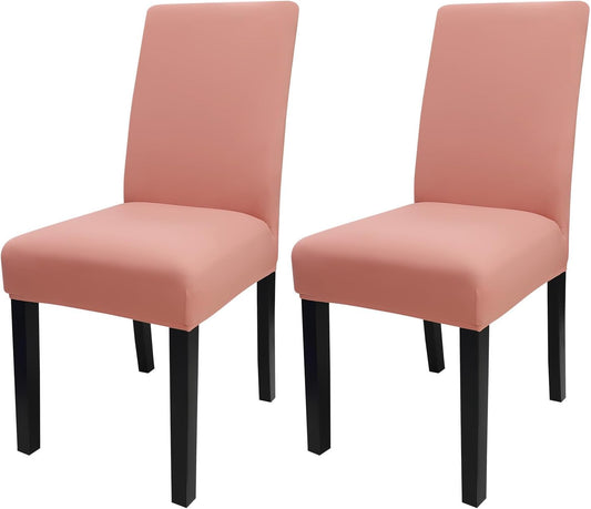 JQinHome Terra Cotta Chair Covers for Dining Room Set of 2, High Stretch Removable Washable Parsons Chair Slipcover for Home Party Hotel Wedding Ceremony (2PCS,Terra Cotta)